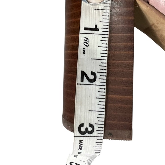 ALDO Caparosa Bone Leather Blush Pink Ankle Strap Block Heel Sandals Open Toe - Picture 12 of 13